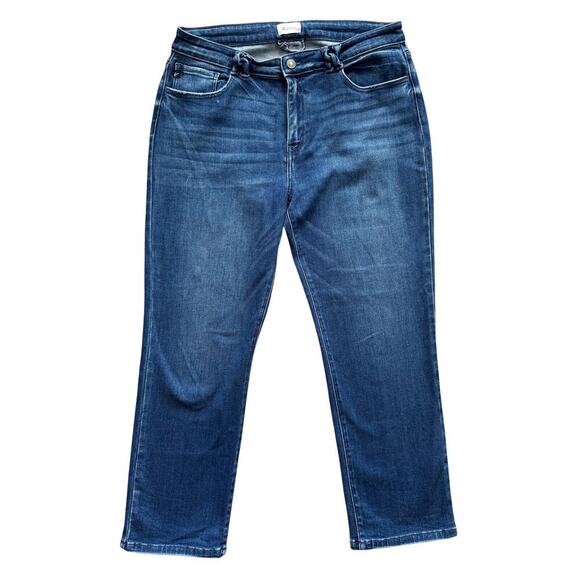 KanCan Jeans Womens Sz 13 30 Blue Straight High Rise Crop Preppy Casual - Picture 1 of 15